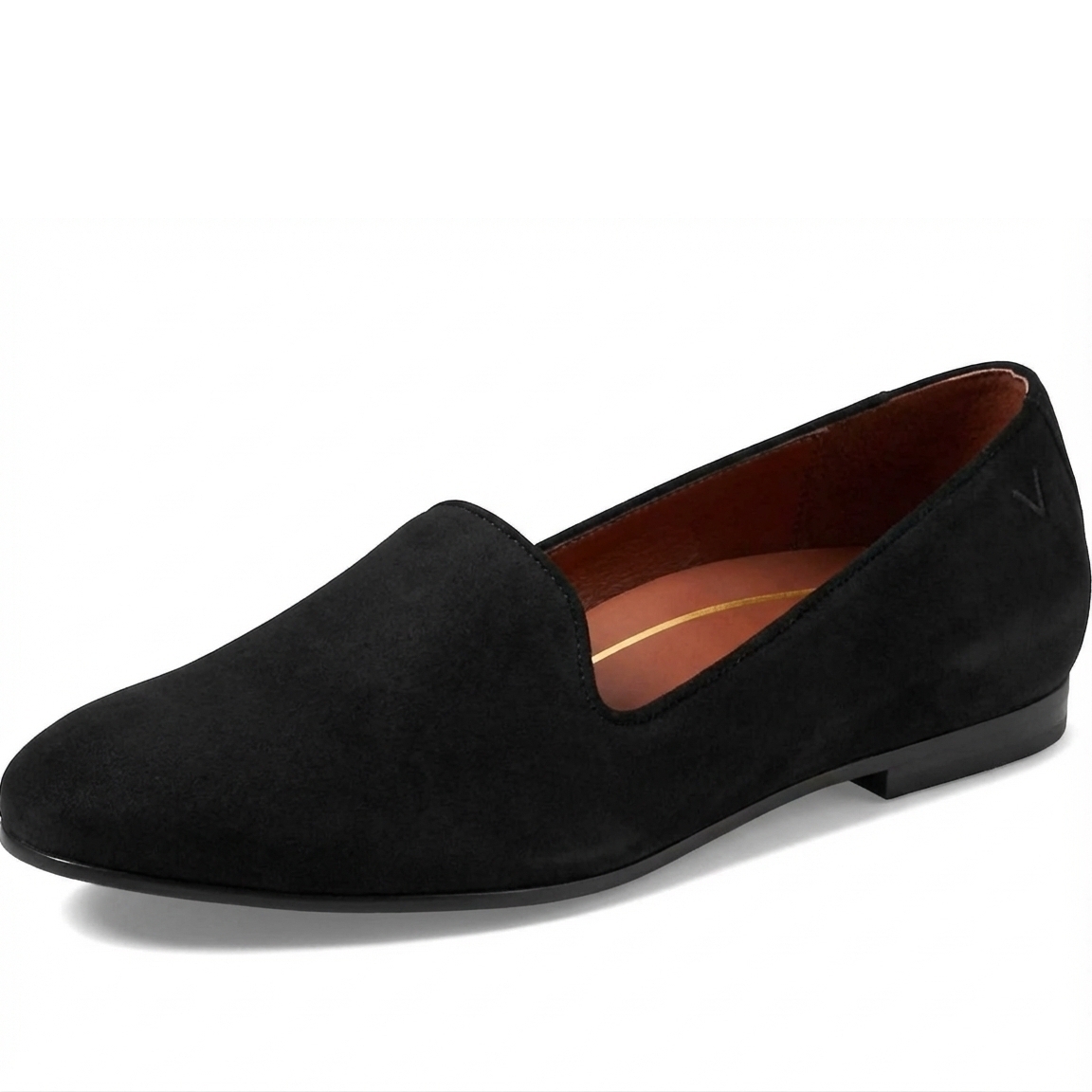 New Vionic Women's Willa Slip On Flat In Black Suede